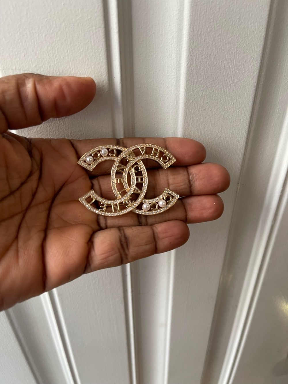 Gold-Tone Pearl Brooch